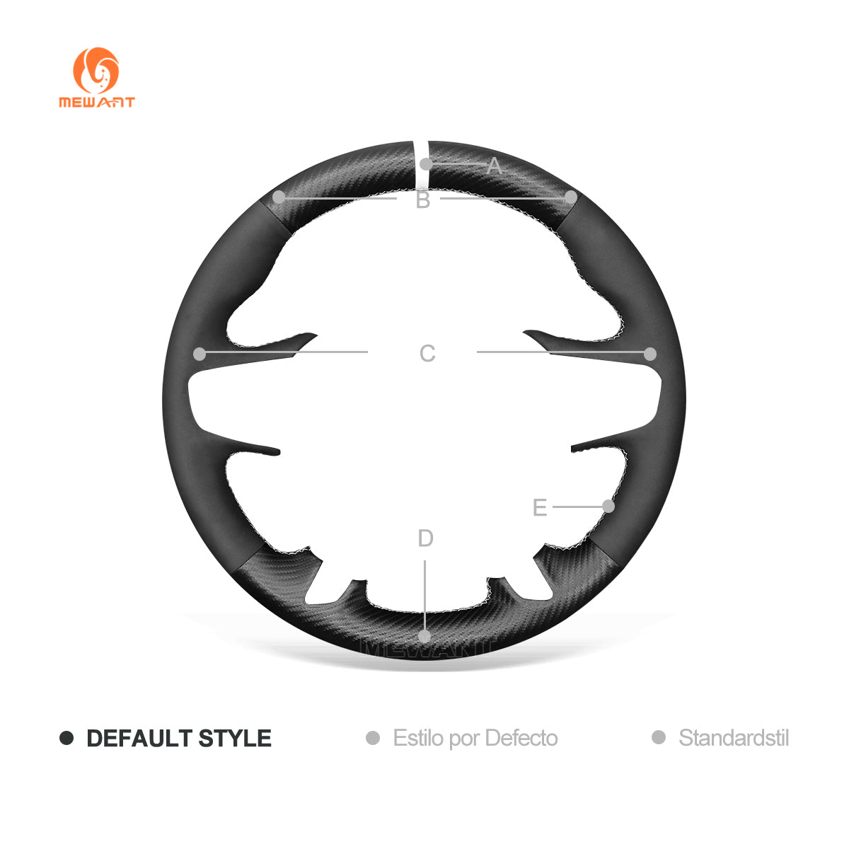 MEWANT fixed-style steering wheel cover diagram for GMC Acadia, Canyon and Terrain