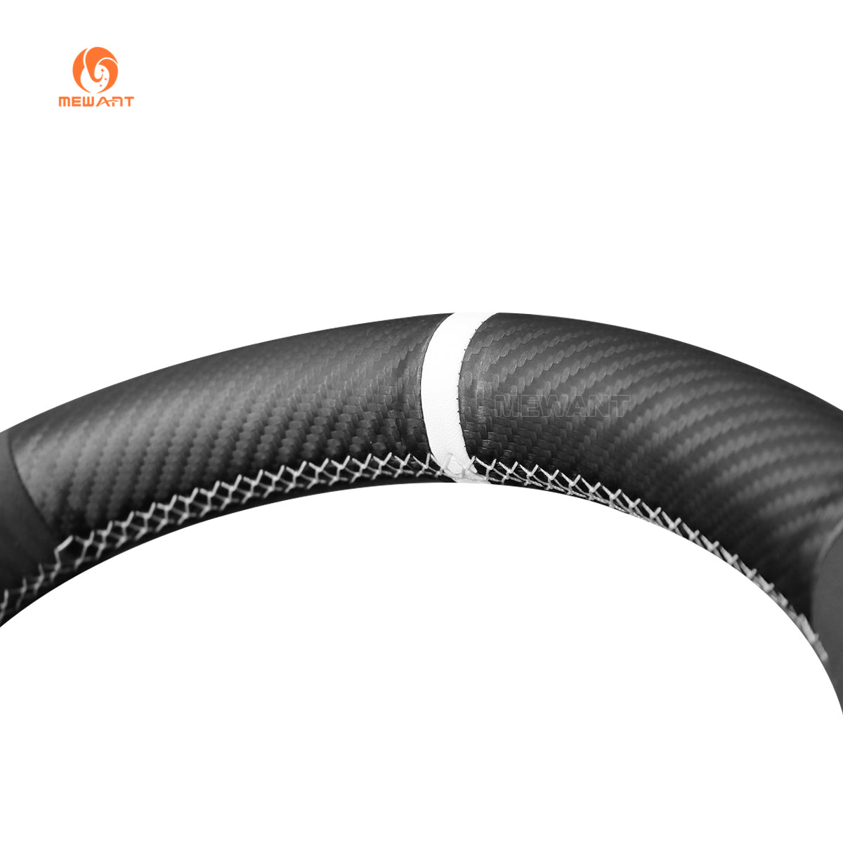 White center stripe detail on MEWANT matte carbon fiber GMC steering wheel cover