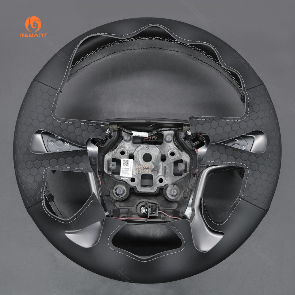 Rear view of MEWANT honeycomb embossed GMC wheel cover
