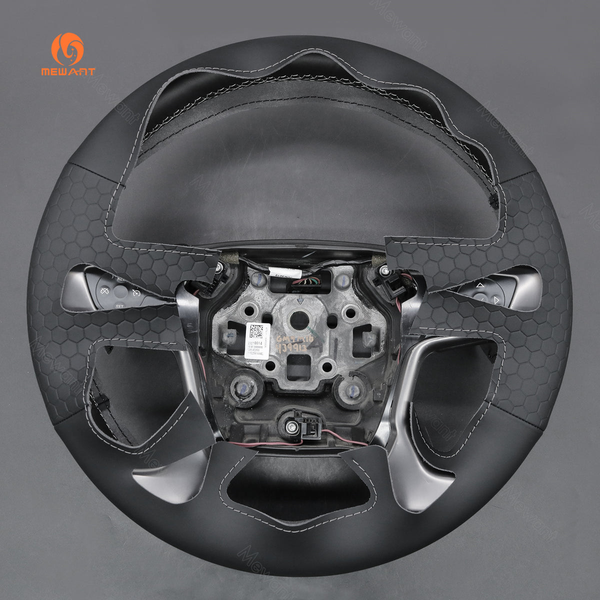 Rear view of MEWANT honeycomb embossed GMC wheel cover