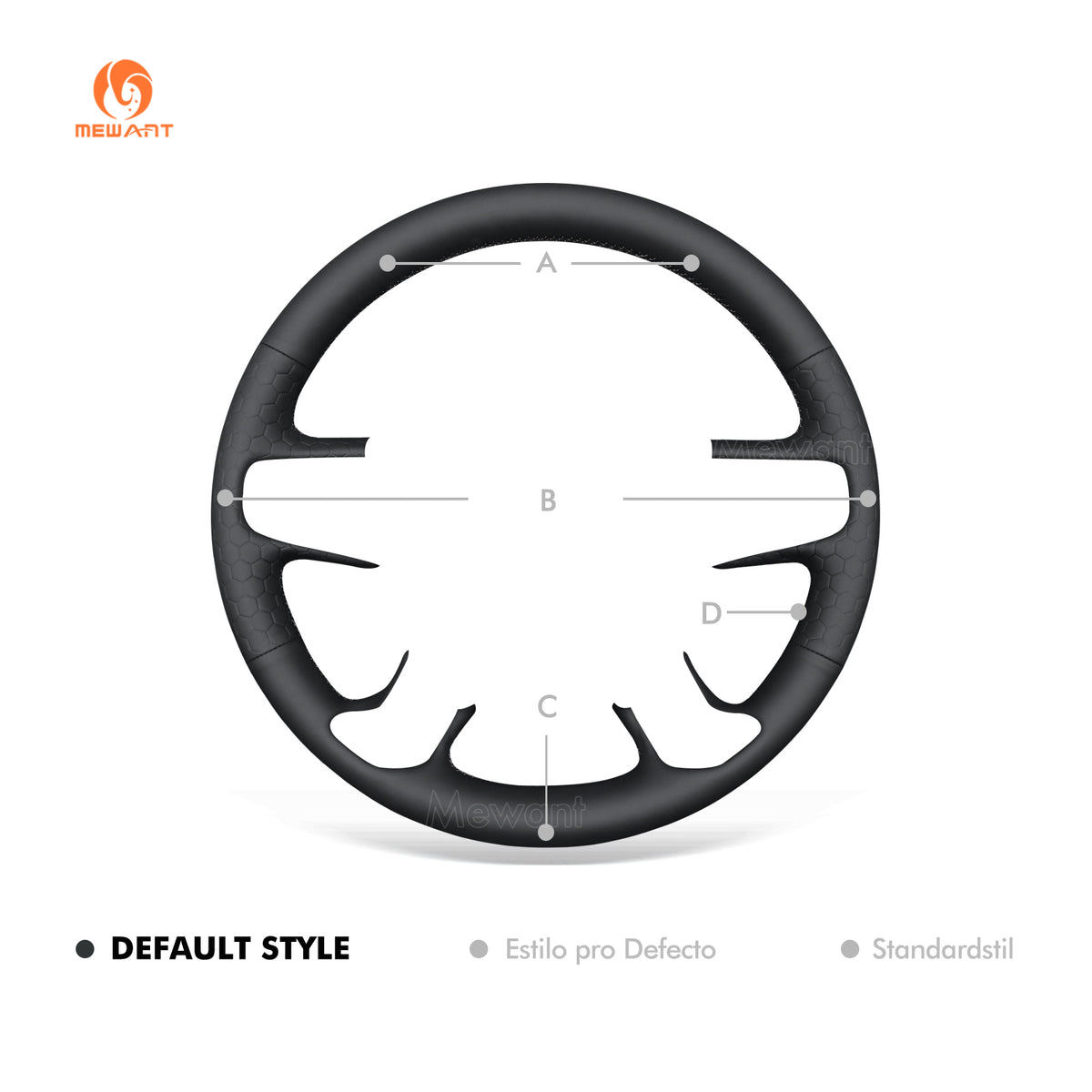 Fixed style MEWANT GMC steering wheel cover diagram