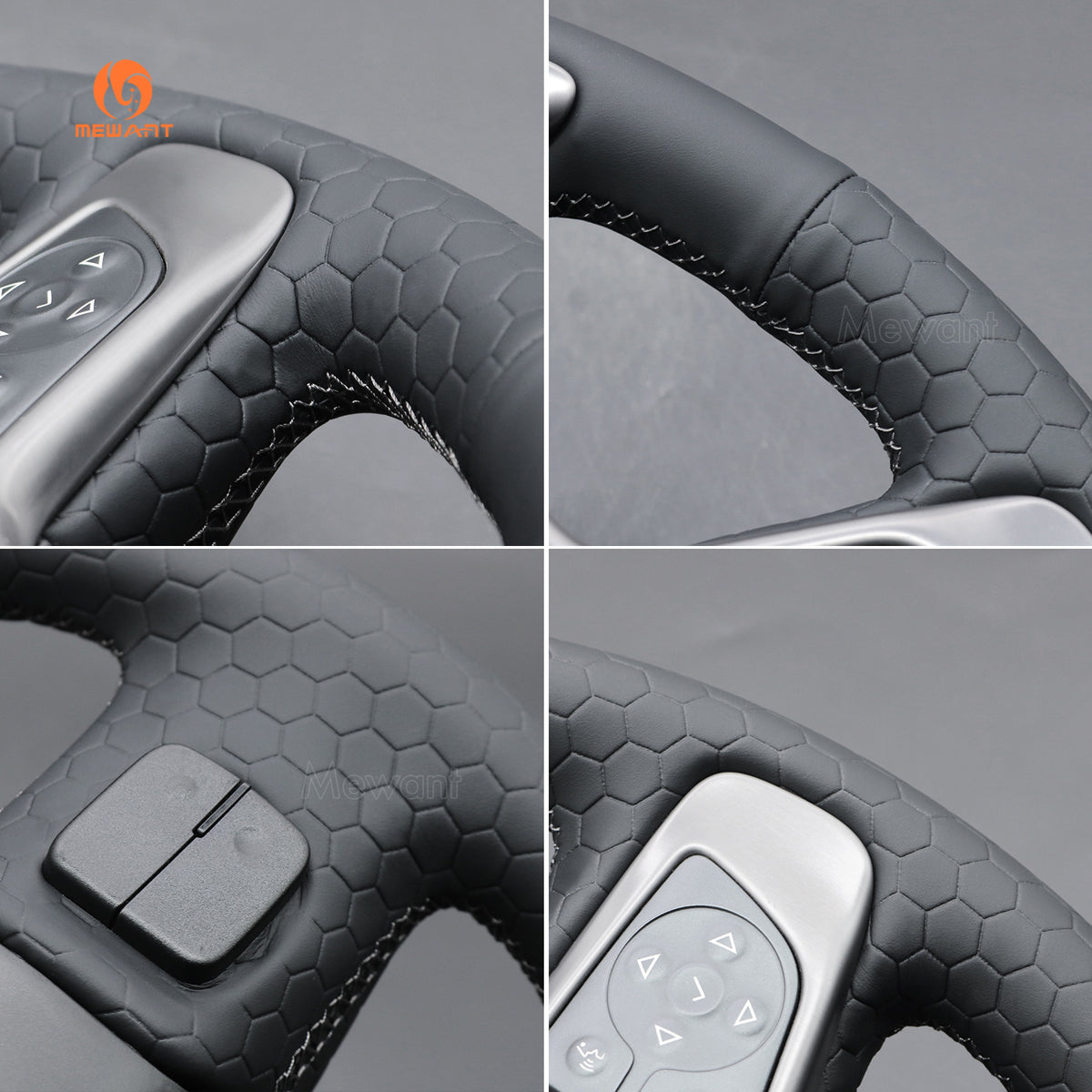 Honeycomb embossed pu leather texture on MEWANT GMC wheel cover