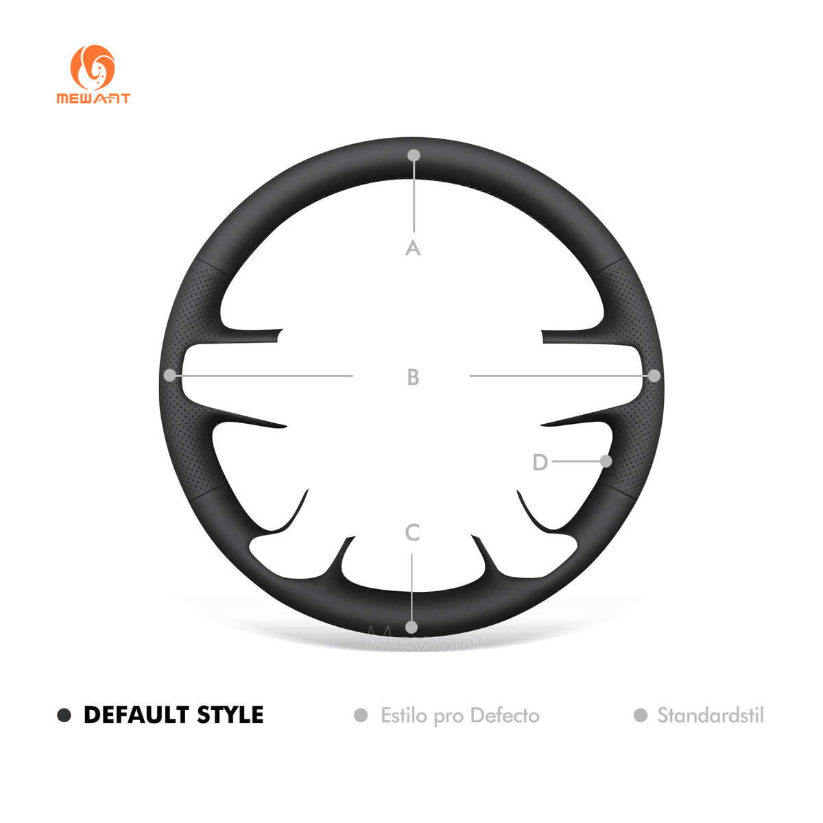Fixed style diagram for MEWANT GMC Sierra and Yukon steering wheel cover