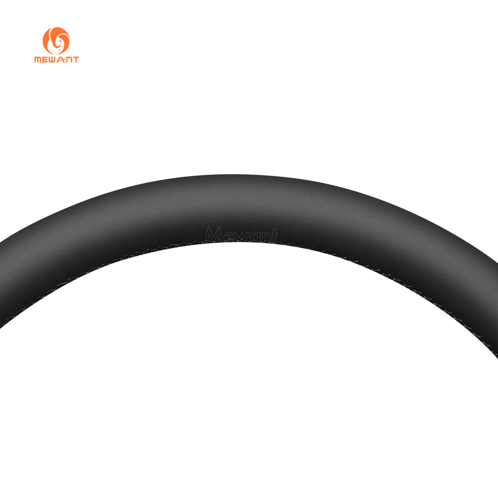 Top rim detail of MEWANT black pu leather GMC steering wheel cover