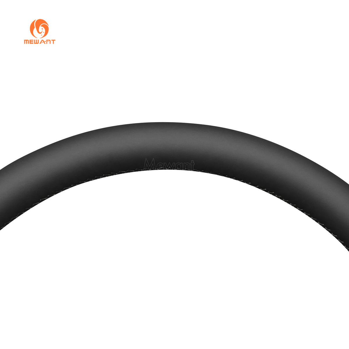Top rim detail of MEWANT black pu leather GMC steering wheel cover