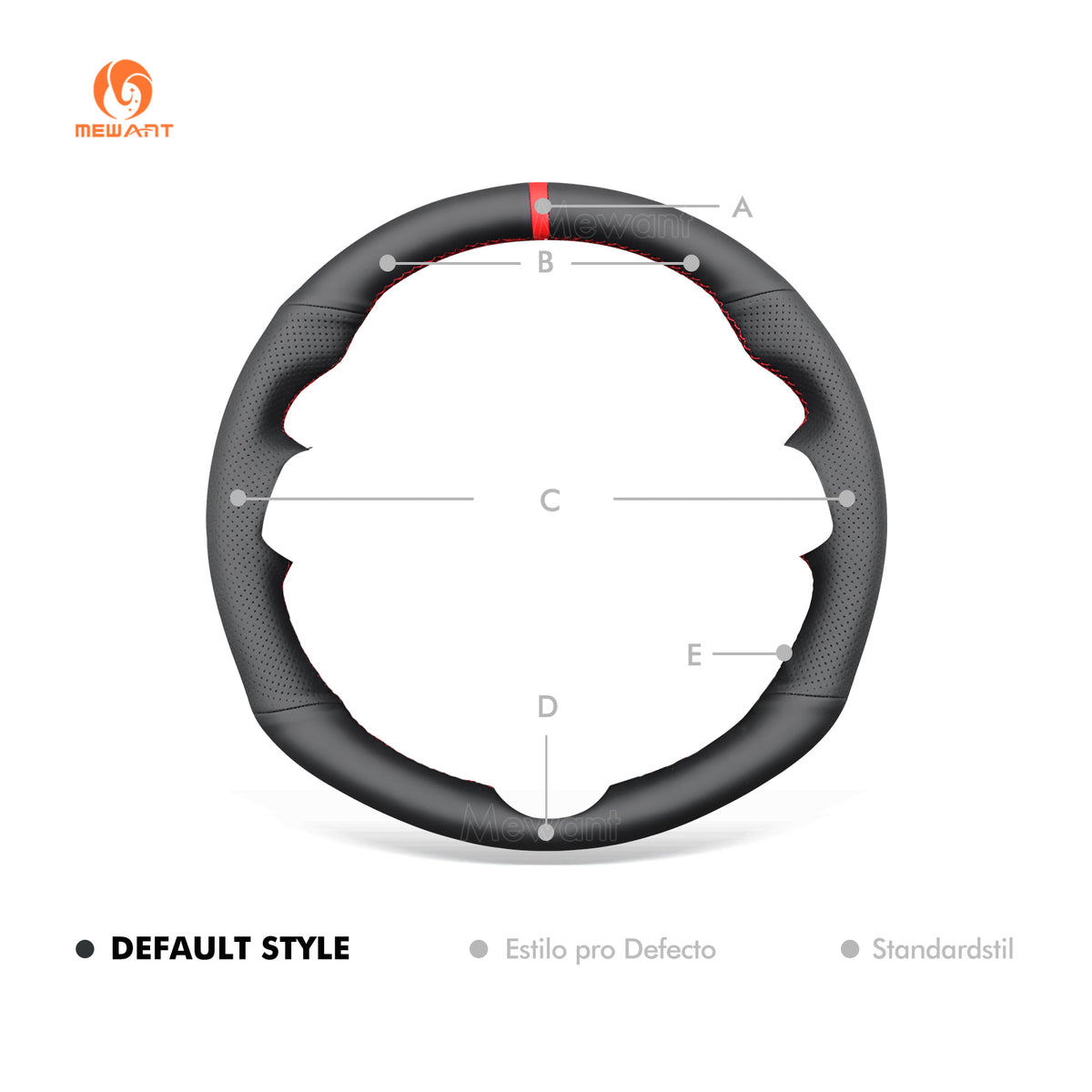 Fixed-style MEWANT Hyundai wheel cover diagram with red center stripe