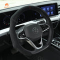 MEWANT 5D Sport Alcantara Universal Car Steering Wheel Cover for Most Volkswagen VW BMW Audi Mercedes Benz Subaru Hyundai Kia... - Alcantara, Leather, Carbon Fiber, Easy Install, Non - Slip, Best Steering Wheel Cover