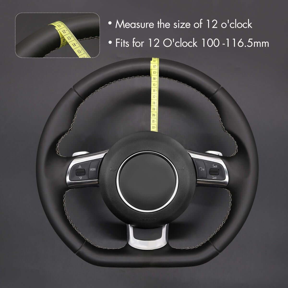MEWANT 5D Universal Alcantara U - Shape Steering Wheel Cover Wrap for Most BMW Audi Dodge Mercedes - Benz Subaru Hyundai Kia Ford Nissan Toyota - Alcantara, Leather, Carbon Fiber, Easy Install, Non - Slip, Best Steering Wheel Cover