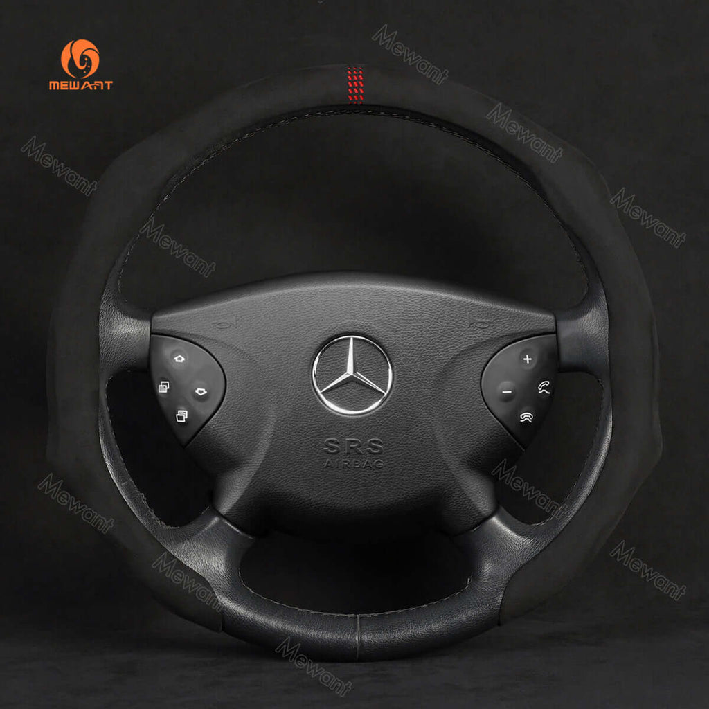 MEWANT 5D Universal Alcantara U - Shape Steering Wheel Cover Wrap for Most BMW Audi Dodge Mercedes - Benz Subaru Hyundai Kia Ford Nissan Toyota Honda - Alcantara, Leather, Carbon Fiber, Easy Install, Non - Slip, Best Steering Wheel Cover