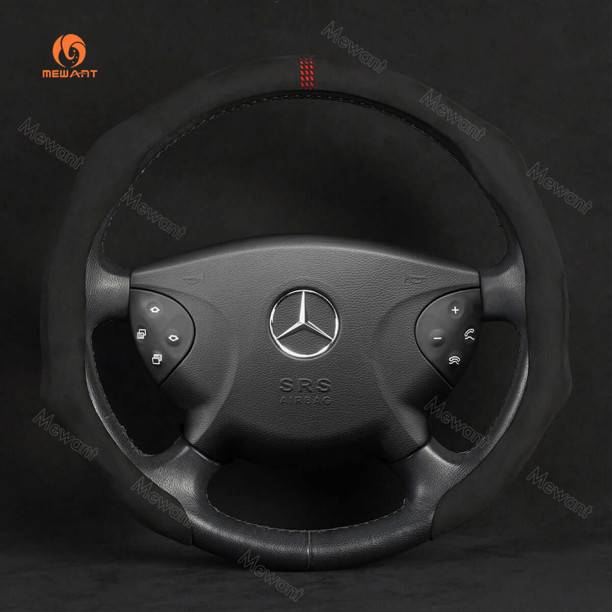 MEWANT 5D Universal Alcantara U - Shape Steering Wheel Cover Wrap for Most BMW Audi Dodge Mercedes - Benz Subaru Hyundai Kia Ford Nissan Toyota Honda - Alcantara, Leather, Carbon Fiber, Easy Install, Non - Slip, Best Steering Wheel Cover