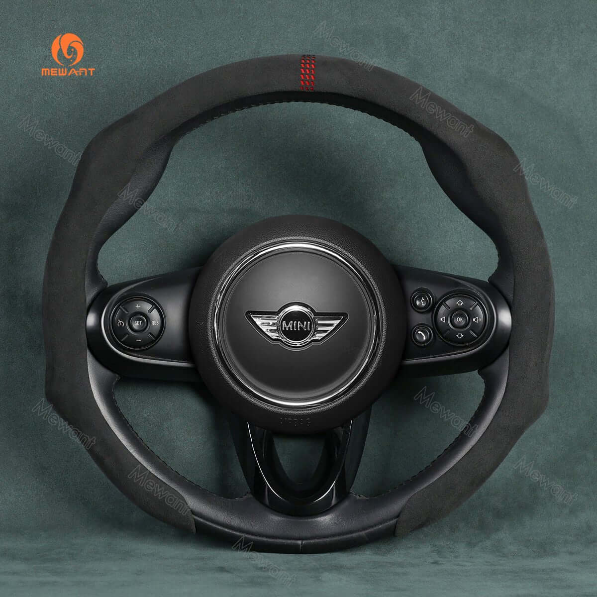 MEWANT 5D Universal Alcantara U - Shape Steering Wheel Cover Wrap for Most BMW Audi Dodge Mercedes - Benz Subaru Hyundai Kia Ford Nissan Toyota Honda - Alcantara, Leather, Carbon Fiber, Easy Install, Non - Slip, Best Steering Wheel Cover