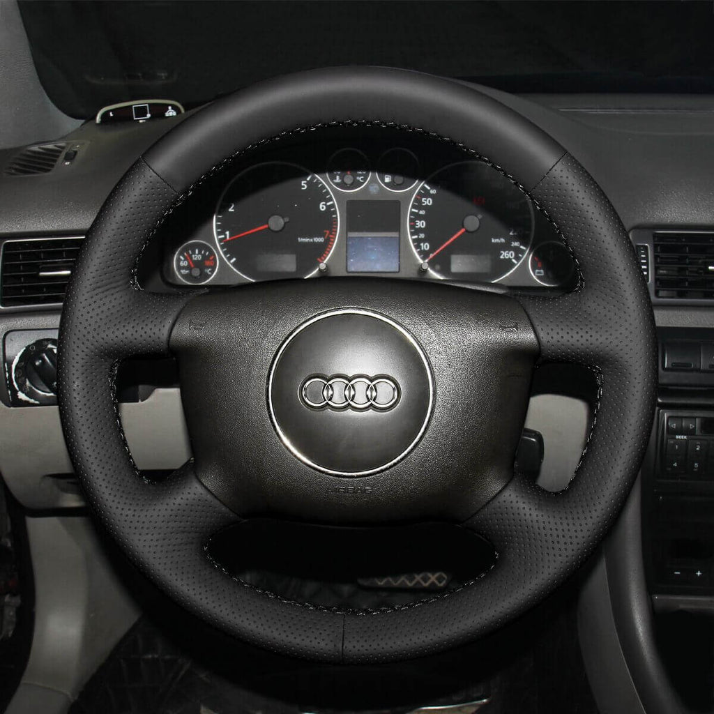 MEWANT Alcantara Car Steering Wheel Cover for Audi A4 1998 A6 /A8 A8 L /Allroad - Alcantara, Leather, Carbon Fiber, Easy Install, Non - Slip, Best Steering Wheel Cover
