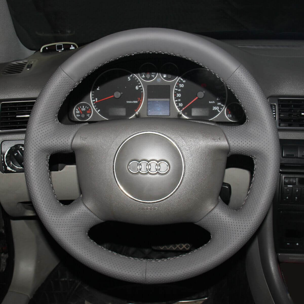 MEWANT Alcantara Car Steering Wheel Cover for Audi A4 1998 A6 /A8 A8 L /Allroad - Alcantara, Leather, Carbon Fiber, Easy Install, Non - Slip, Best Steering Wheel Cover