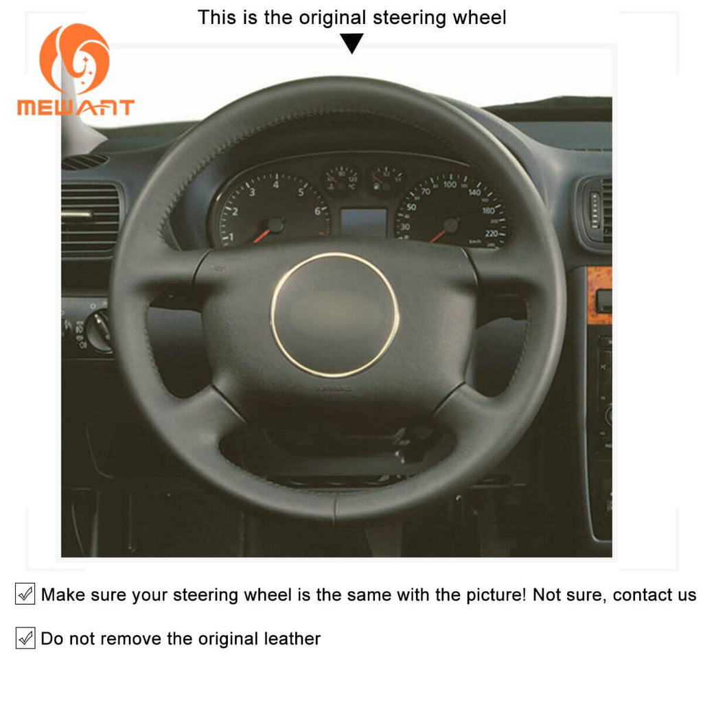MEWANT Alcantara Car Steering Wheel Cover for Audi A4 1998 A6 /A8 A8 L /Allroad - Alcantara, Leather, Carbon Fiber, Easy Install, Non - Slip, Best Steering Wheel Cover