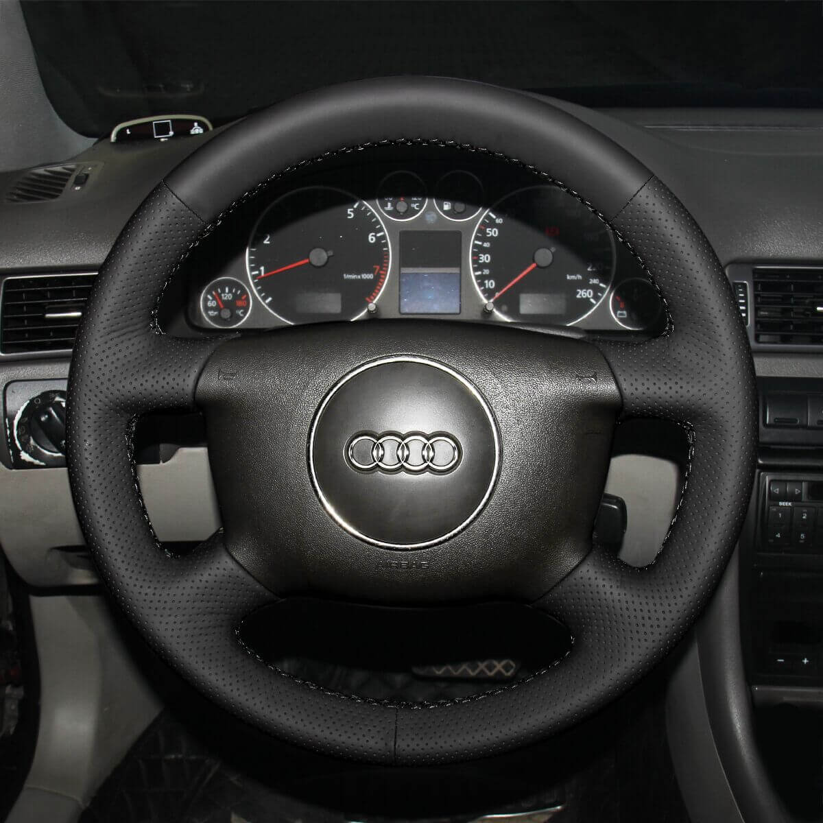 MEWANT Alcantara Car Steering Wheel Cover for Audi A4 1998 A6 /A8 A8 L /Allroad - Alcantara, Leather, Carbon Fiber, Easy Install, Non - Slip, Best Steering Wheel Cover
