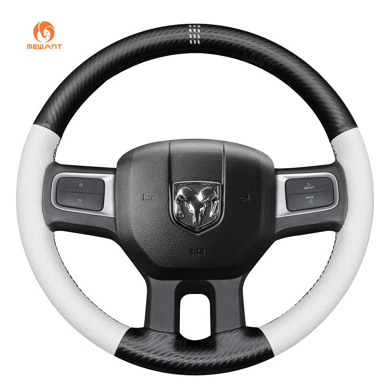 MEWANT Alcantara Car Steering Wheel Cover for Dodge RAM 2500 2009 - 2010 - Alcantara, Leather, Carbon Fiber, Easy Install, Non - Slip, Best Steering Wheel Cover