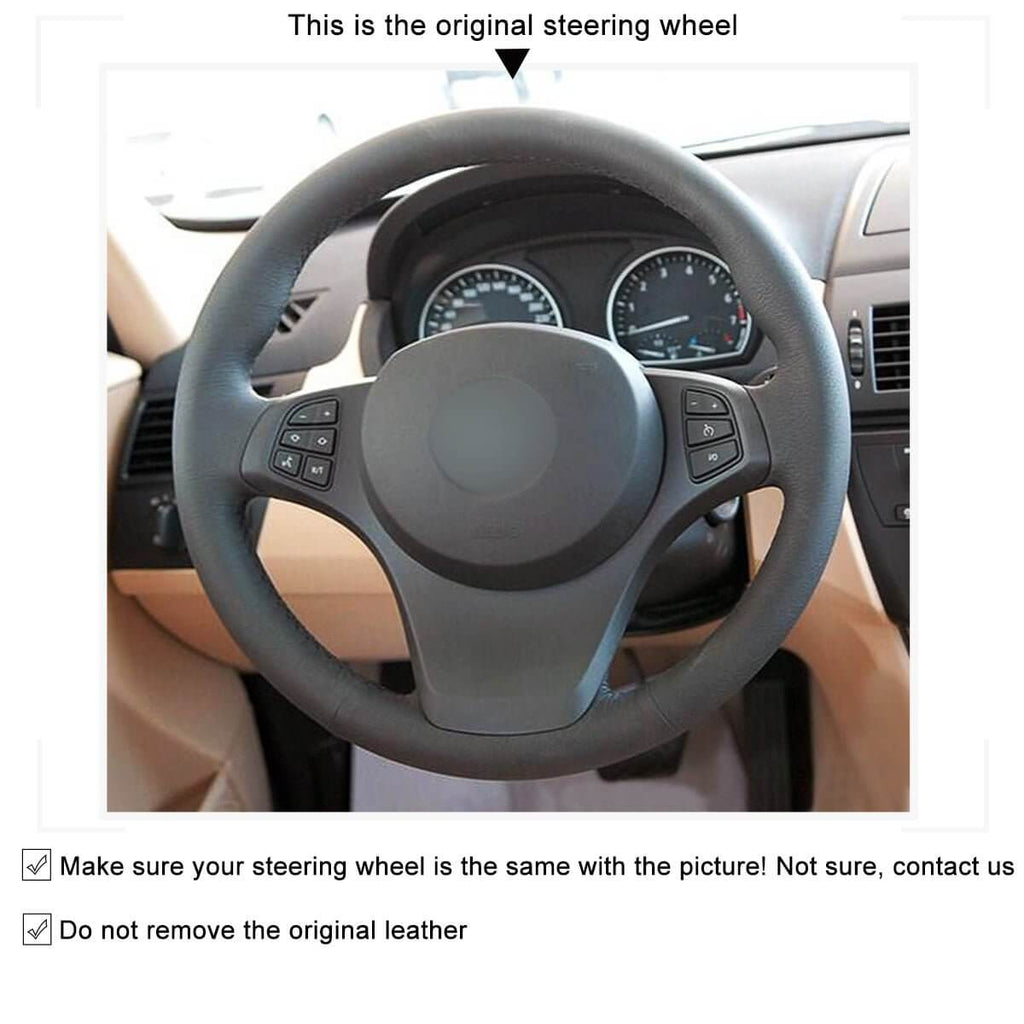 MEWANT Alcantara Car Steering Wheel Cover for for BMW X3 E83 2007 - 2010 / X5 E53 2000 - 2006 - Alcantara, Leather, Carbon Fiber, Easy Install, Non - Slip, Best Steering Wheel Cover