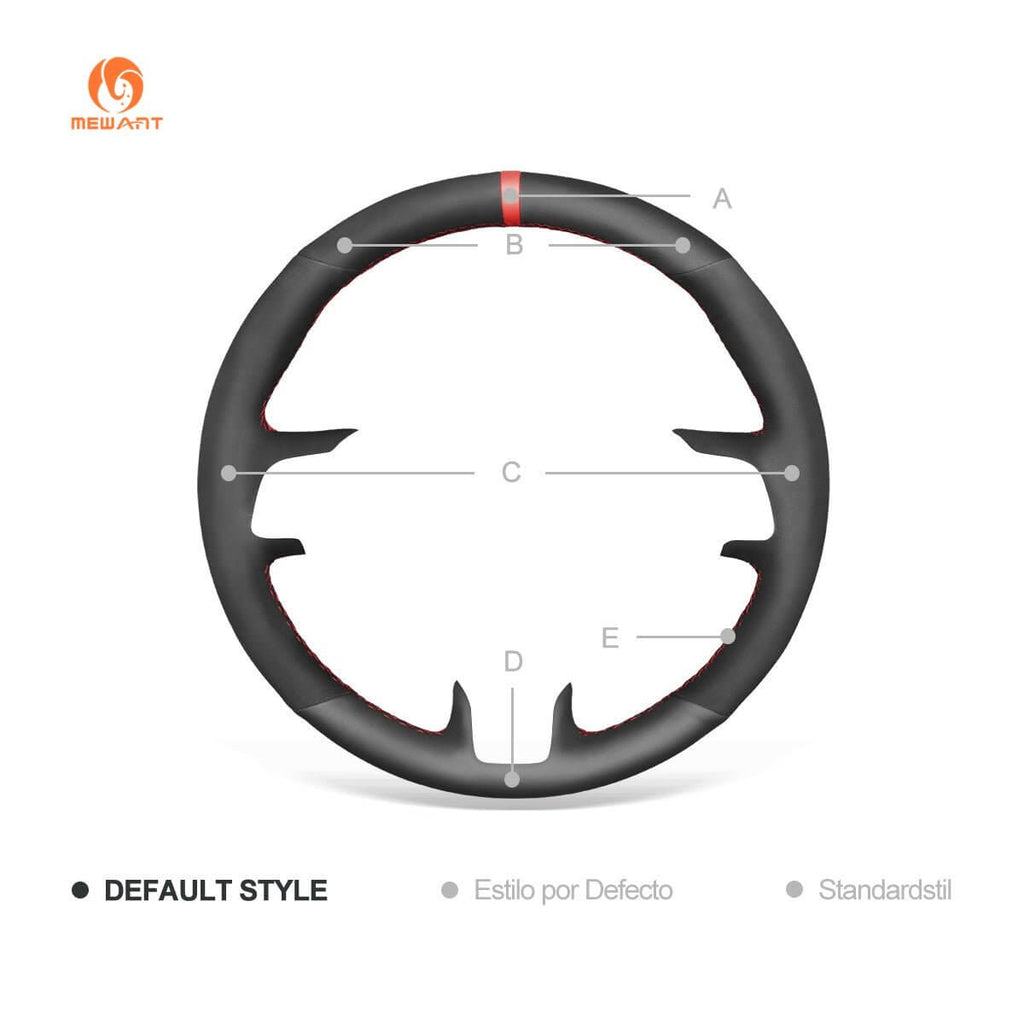 MEWANT Alcantara Car Steering Wheel Cover for Ford Mustang 2015 - 2024 - Alcantara, Leather, Carbon Fiber, Easy Install, Non - Slip, Best Steering Wheel Cover