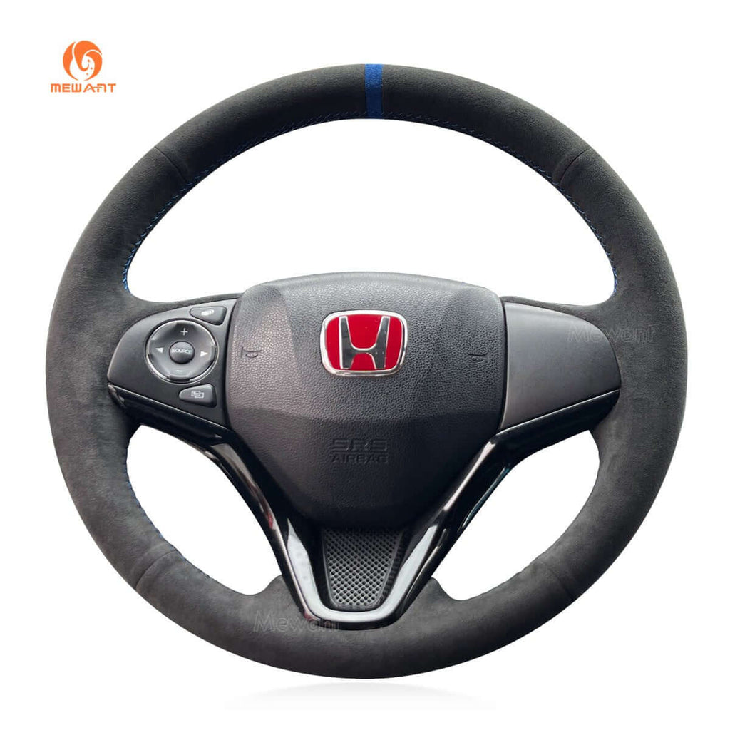 MEWANT Alcantara Car Steering Wheel Cover for Honda HR - V HRV 2016 - 2022 / Fit 2015 - 2020 - Alcantara, Leather, Carbon Fiber, Easy Install, Non - Slip, Best Steering Wheel Cover