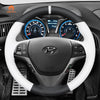 MEWANT Alcantara Car Steering Wheel Cover for Hyundai Genesis Coupe 2010 - 2016 - Alcantara, Leather, Carbon Fiber, Easy Install, Non - Slip, Best Steering Wheel Cover