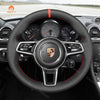 MEWANT Alcantara Car Steering Wheel Cover for Porsche 911 718 Boxster Cayman 718 Spyder 918 Spyder Cayenne Macan Panamera - Mewant Cover