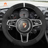 MEWANT Alcantara Car Steering Wheel Cover for Porsche 911 718 Boxster Cayman 718 Spyder 918 Spyder Cayenne Macan Panamera - Mewant Cover