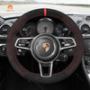 MEWANT Alcantara Car Steering Wheel Cover for Porsche 911 718 Boxster Cayman 718 Spyder 918 Spyder Cayenne Macan Panamera - Mewant Cover