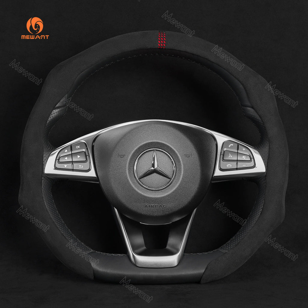 MEWANT Alcantara Universal Car Steering Wheel Cover for Most Volkswagen VW BMW Audi Toyota Honda... - Alcantara, Leather, Carbon Fiber, Easy Install, Non - Slip, Best Steering Wheel Cover
