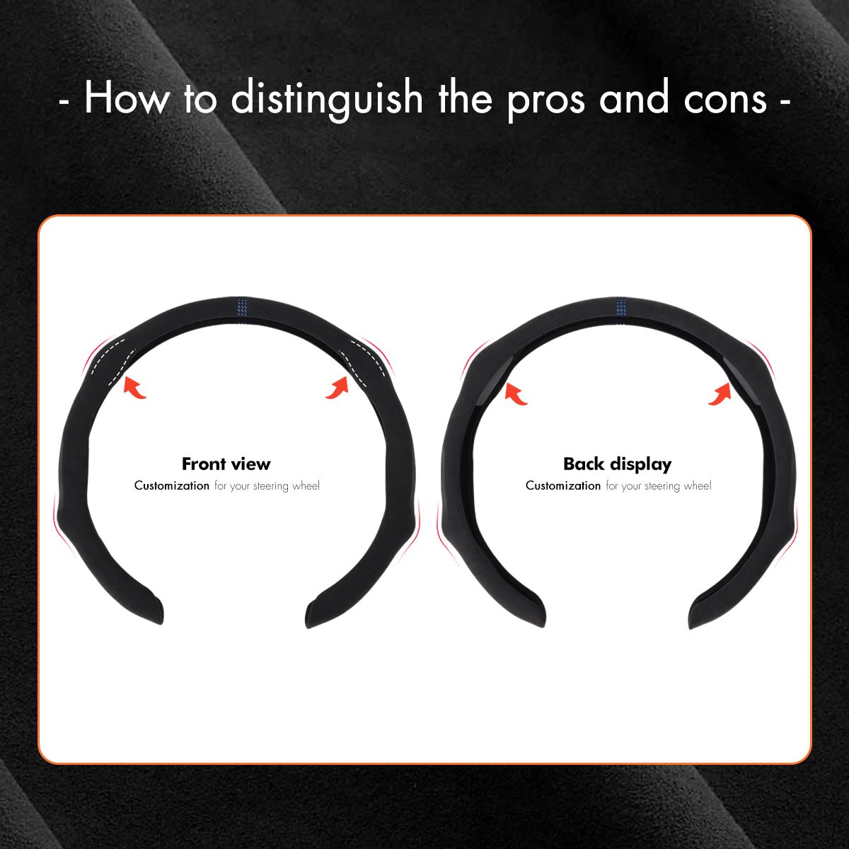 MEWANT Alcantara Universal Car Steering Wheel Cover for Most Volkswagen VW BMW Audi Toyota Honda... - Alcantara, Leather, Carbon Fiber, Easy Install, Non - Slip, Best Steering Wheel Cover