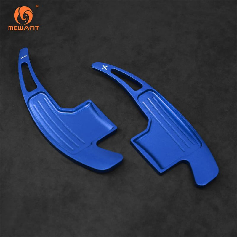 Mewant Aluminum Alloy Carbon Fiber Steering Wheel Shift Paddle for 2015+ Ford Mustang models - Alcantara, Leather, Carbon Fiber, Easy Install, Non - Slip, Best Steering Wheel Cover