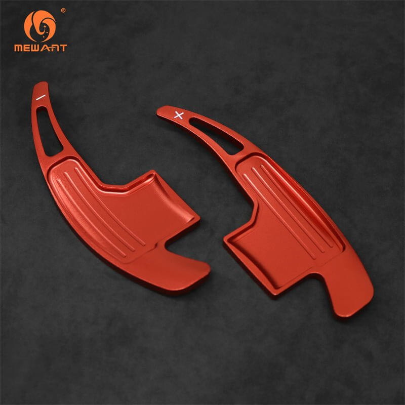 Mewant Aluminum Alloy Carbon Fiber Steering Wheel Shift Paddle for 2015+ Ford Mustang models - Alcantara, Leather, Carbon Fiber, Easy Install, Non - Slip, Best Steering Wheel Cover