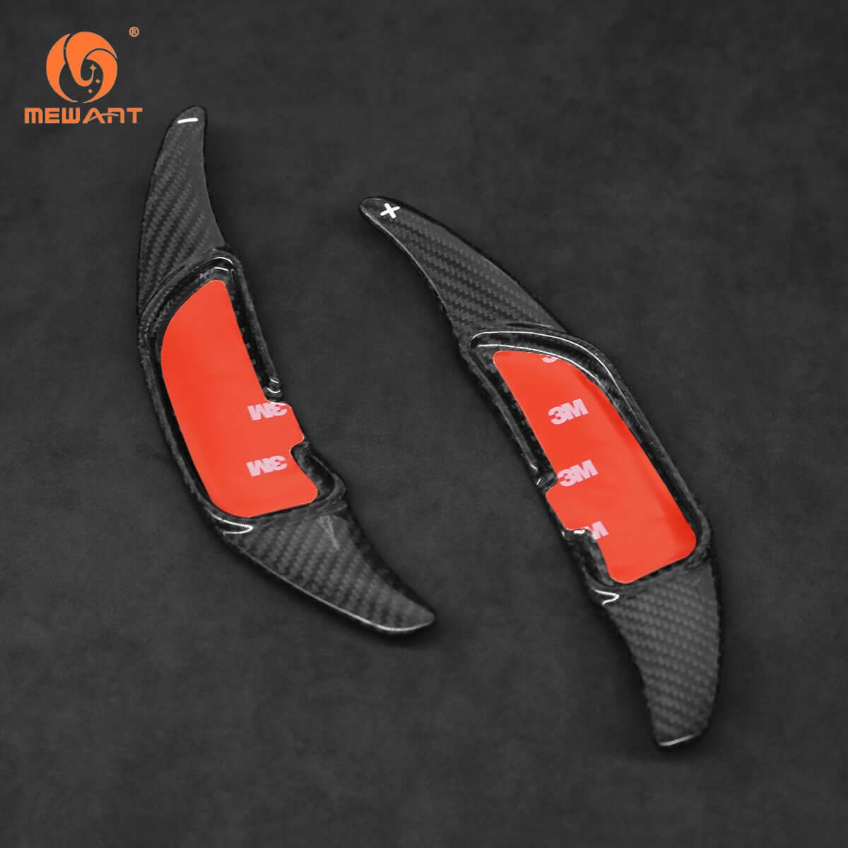 Mewant Aluminum Alloy Carbon Fiber Steering Wheel Shift Paddle for AMG GT C190 R190 2016 - 2019/AMG C 63 W205 2015 - 2018/AMG C 63 S W205 2015 - 2018/AMG CLA 45 C117 2015 - 2019 - Alcantara, Leather, Carbon Fiber, Easy Install, Non - Slip, Best Steering Wheel Cover