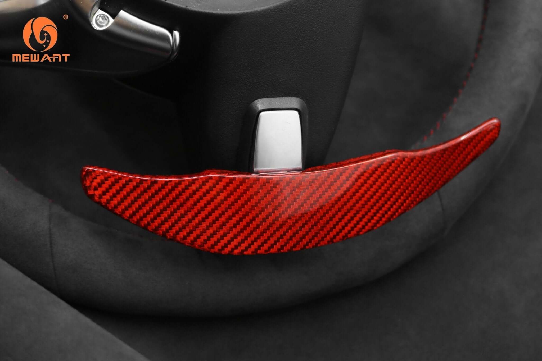 Mewant Aluminum Alloy Carbon Fiber Steering Wheel Shift Paddle for AMG GT C190 R190 2016 - 2019/AMG C 63 W205 2015 - 2018/AMG C 63 S W205 2015 - 2018/AMG CLA 45 C117 2015 - 2019 - Alcantara, Leather, Carbon Fiber, Easy Install, Non - Slip, Best Steering Wheel Cover
