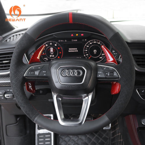 Mewant Aluminum Alloy Carbon Fiber Steering Wheel Shift Paddle for AUDI A3 / A4 Allroad / A4 / A5 / Q3 / Q5 / Q7 / Q8 / RS 5 / RS Q8 / S3 / S4 / S5 / SQ5 / SQ7 - Mewant Cover