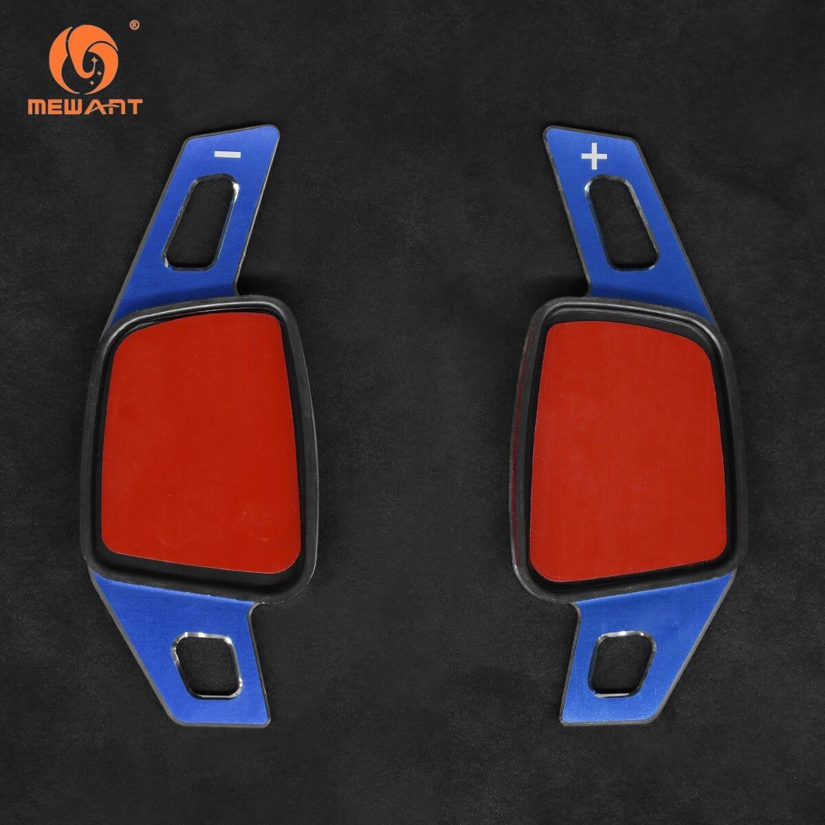Mewant Aluminum Alloy Carbon Fiber Steering Wheel Shift Paddle for AUDI A3 / A4 Allroad / A4 / A5 / Q3 / Q5 / Q7 / Q8 / RS 5 / RS Q8 / S3 / S4 / S5 / SQ5 / SQ7 - Alcantara, Leather, Carbon Fiber, Easy Install, Non - Slip, Best Steering Wheel Cover