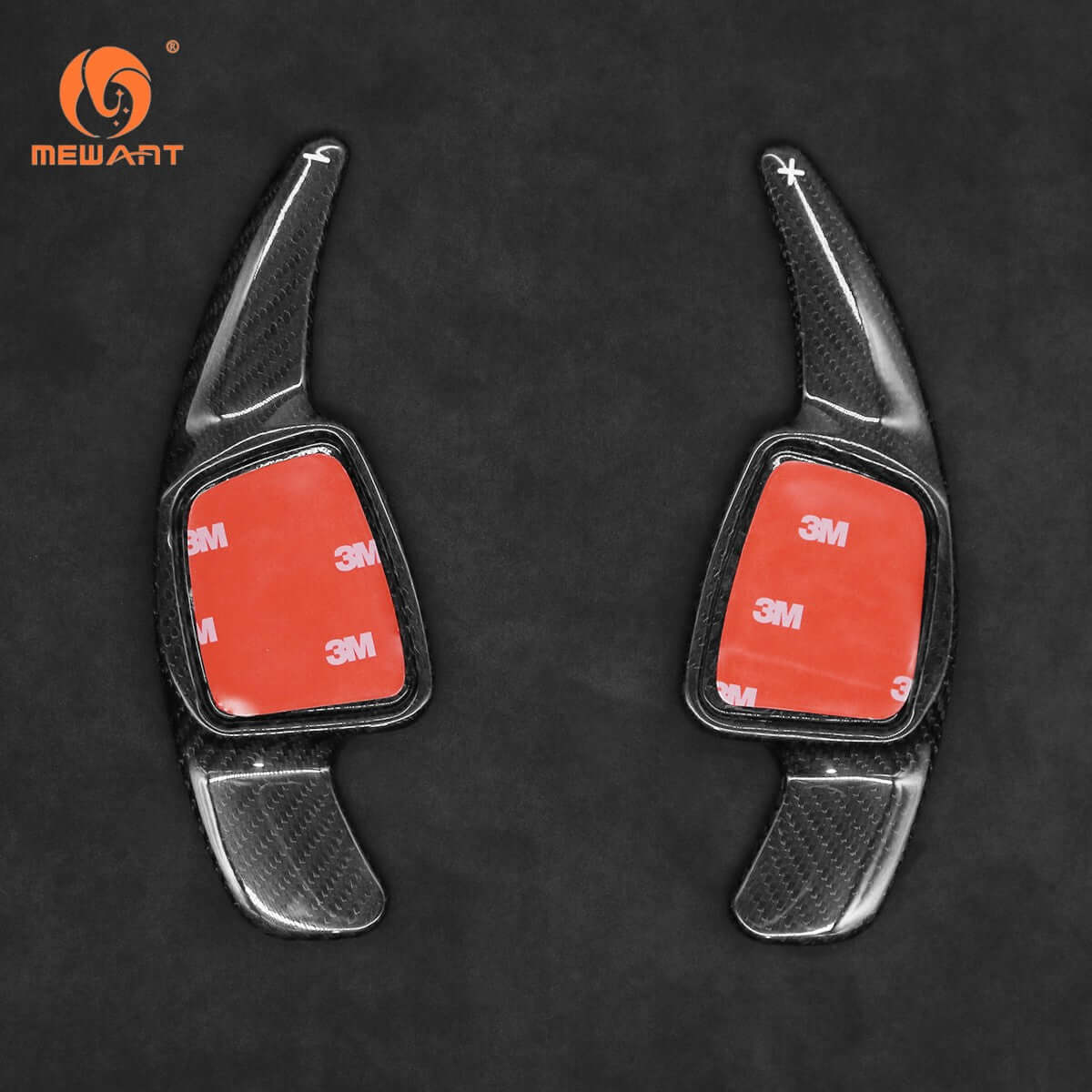 Mewant Aluminum Alloy Carbon Fiber Steering Wheel Shift Paddle for AUDI A3 / A4 Allroad / A4 / A5 / Q3 / Q5 / Q7 / Q8 / RS 5 / RS Q8 / S3 / S4 / S5 / SQ5 / SQ7 - Alcantara, Leather, Carbon Fiber, Easy Install, Non - Slip, Best Steering Wheel Cover