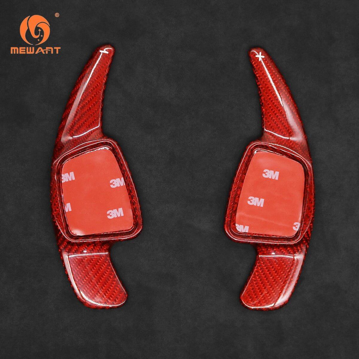 Mewant Aluminum Alloy Carbon Fiber Steering Wheel Shift Paddle for AUDI A3 / A4 Allroad / A4 / A5 / Q3 / Q5 / Q7 / Q8 / RS 5 / RS Q8 / S3 / S4 / S5 / SQ5 / SQ7 - Alcantara, Leather, Carbon Fiber, Easy Install, Non - Slip, Best Steering Wheel Cover