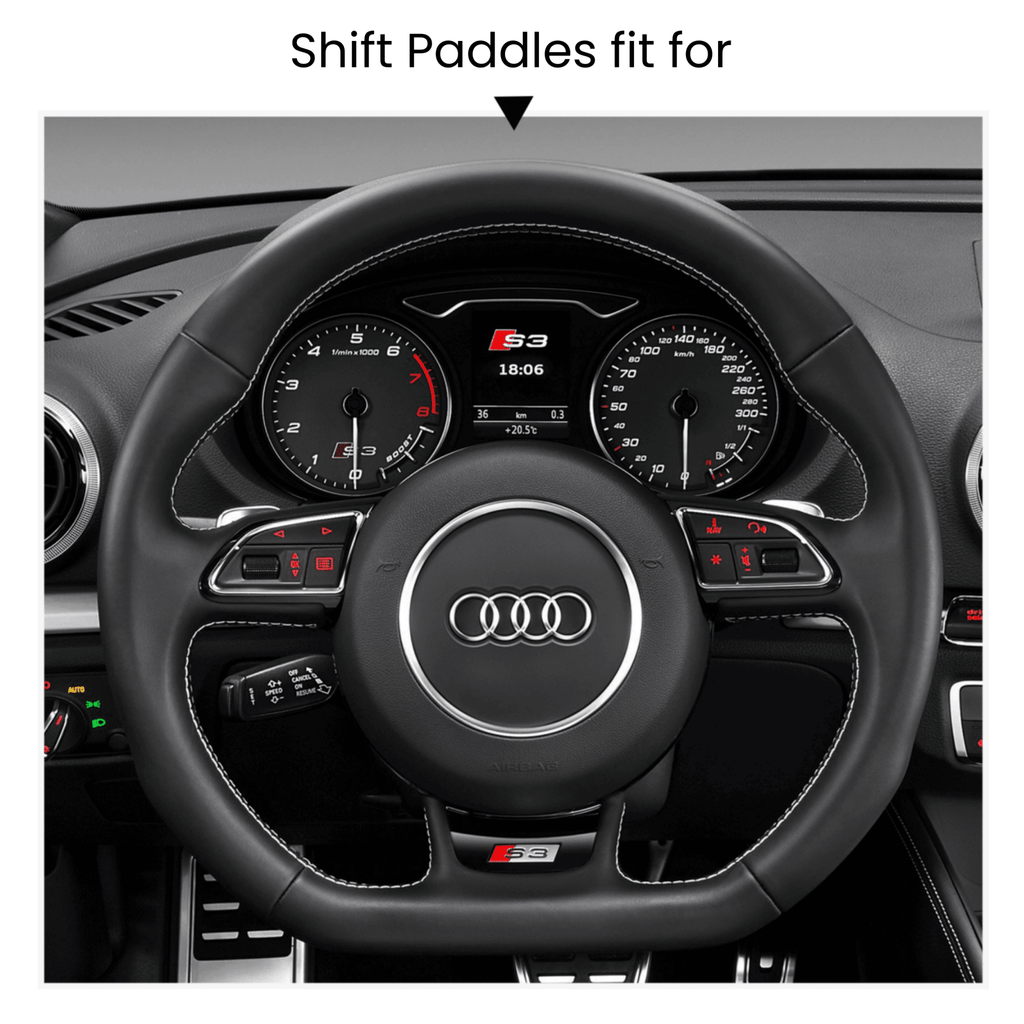 Mewant Aluminum Alloy Carbon Fiber Steering Wheel Shift Paddle for Audi A5 /A7 /RS 5 /RS 7 /S3 /S4 /S5/S6 /S7/SQ5 - Alcantara, Leather, Carbon Fiber, Easy Install, Non - Slip, Best Steering Wheel Cover