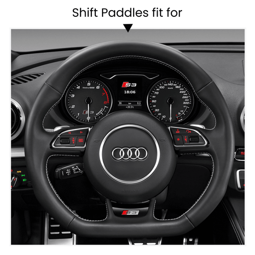 Mewant Aluminum Alloy Carbon Fiber Steering Wheel Shift Paddle for Audi A5 /A7 /RS 5 /RS 7 /S3 /S4 /S5/S6 /S7/SQ5 - Alcantara, Leather, Carbon Fiber, Easy Install, Non - Slip, Best Steering Wheel Cover