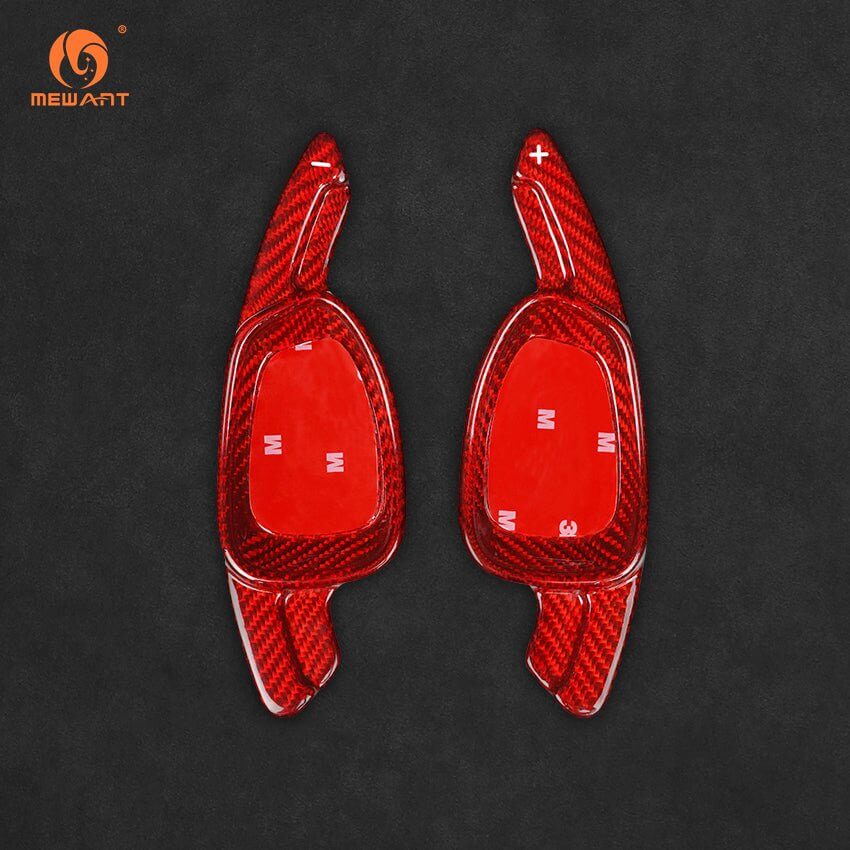 Mewant Aluminum Alloy Carbon Fiber Steering Wheel Shift Paddle for Audi A5 /A7 /RS 5 /RS 7 /S3 /S4 /S5/S6 /S7/SQ5 - Alcantara, Leather, Carbon Fiber, Easy Install, Non - Slip, Best Steering Wheel Cover