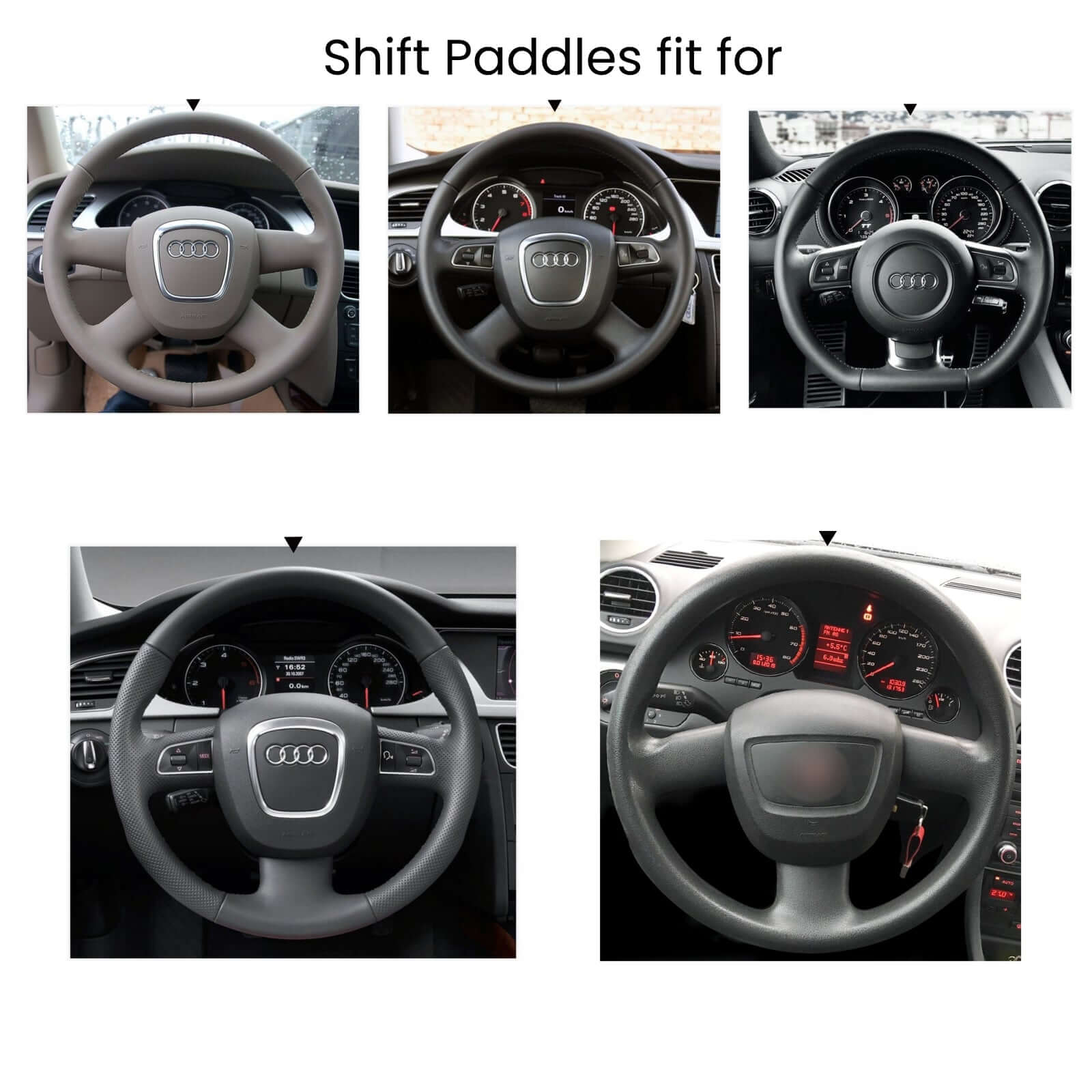 Mewant Aluminum Alloy Carbon Fiber Steering Wheel Shift Paddle for Audi R8 2008 - 2010 /TT 2008 - 2015/A3 2006 - 2013/A4 (B8) 2005 - 2012/A3 (8P) 2006 - 2013/A4 (B8) 2005 - 2012RS 4 2007 - 2008/S4 2006 - 2012 - Alcantara, Leather, Carbon Fiber, Easy Install, Non - Slip, Best Steering Wheel Cover