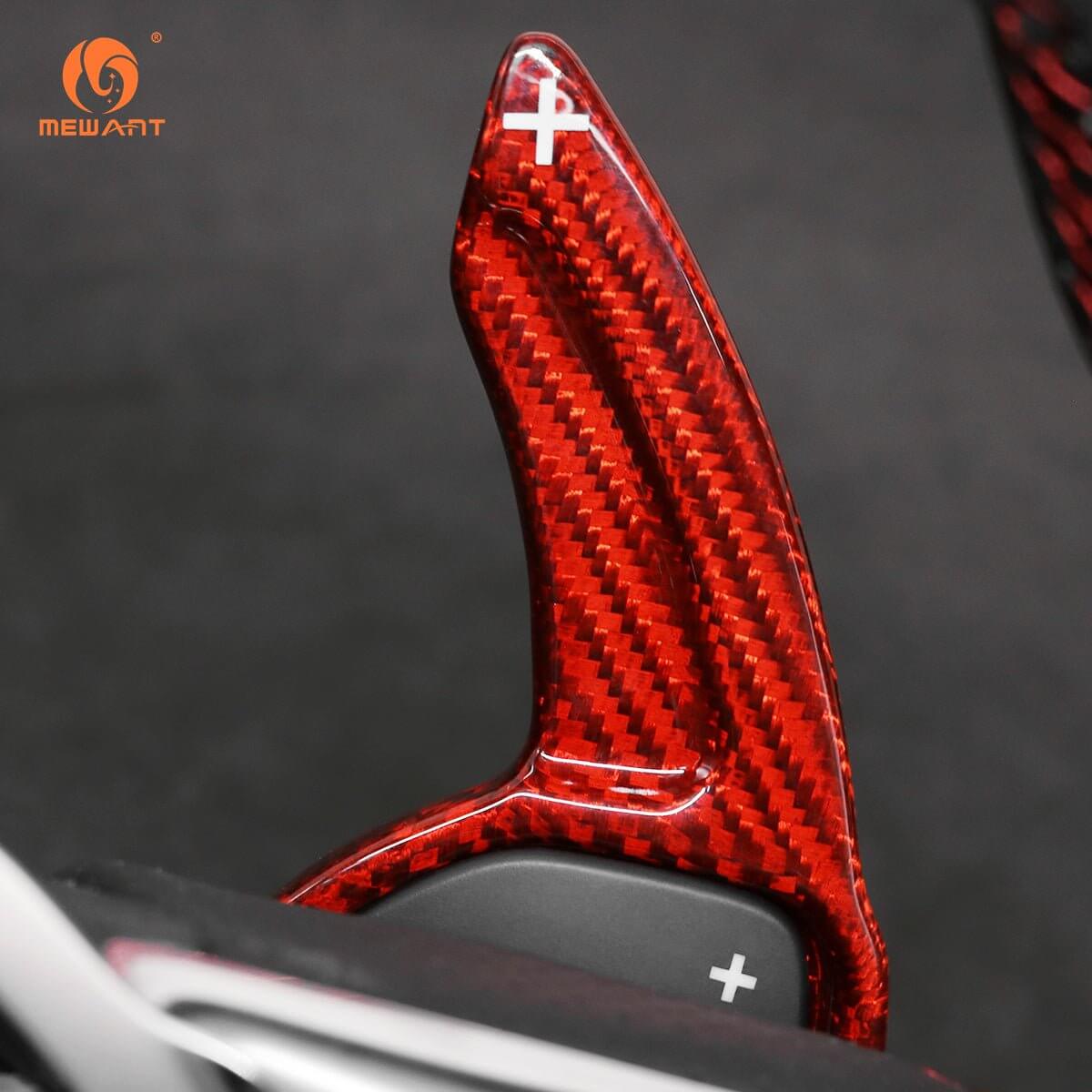 Mewant Aluminum Alloy Carbon Fiber Steering Wheel Shift Paddle for Audi R8 2008 - 2010 /TT 2008 - 2015/A3 2006 - 2013/A4 (B8) 2005 - 2012/A3 (8P) 2006 - 2013/A4 (B8) 2005 - 2012RS 4 2007 - 2008/S4 2006 - 2012 - Alcantara, Leather, Carbon Fiber, Easy Install, Non - Slip, Best Steering Wheel Cover