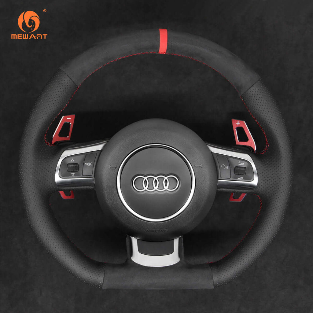 Mewant Aluminum Alloy Carbon Fiber Steering Wheel Shift Paddle for Audi R8 2008 - 2010 /TT 2008 - 2015/A3 2006 - 2013/A4 (B8) 2005 - 2012/A3 (8P) 2006 - 2013/A4 (B8) 2005 - 2012RS 4 2007 - 2008/S4 2006 - 2012 - Alcantara, Leather, Carbon Fiber, Easy Install, Non - Slip, Best Steering Wheel Cover