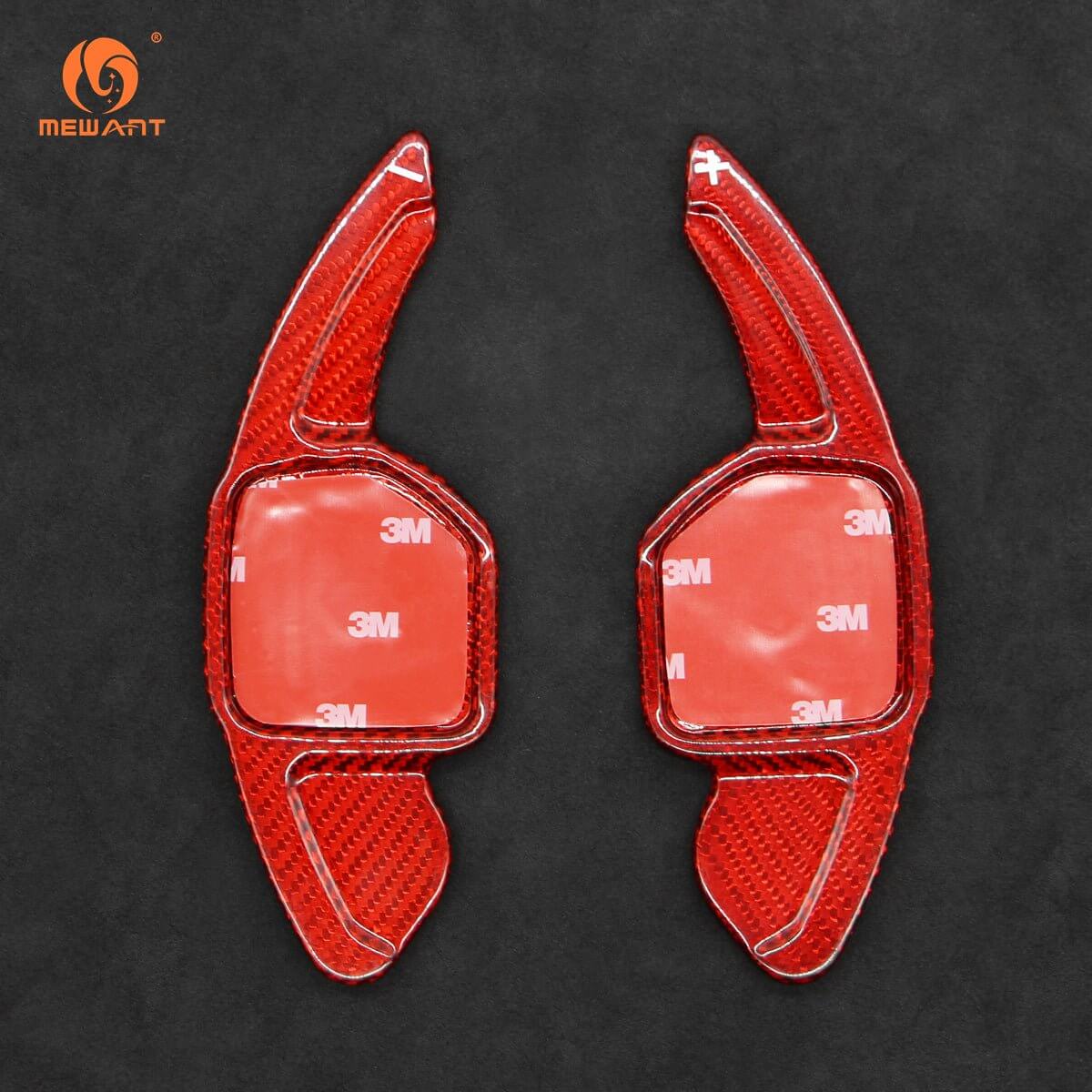 Mewant Aluminum Alloy Carbon Fiber Steering Wheel Shift Paddle for Audi R8 2008 - 2010 /TT 2008 - 2015/A3 2006 - 2013/A4 (B8) 2005 - 2012/A3 (8P) 2006 - 2013/A4 (B8) 2005 - 2012RS 4 2007 - 2008/S4 2006 - 2012 - Alcantara, Leather, Carbon Fiber, Easy Install, Non - Slip, Best Steering Wheel Cover