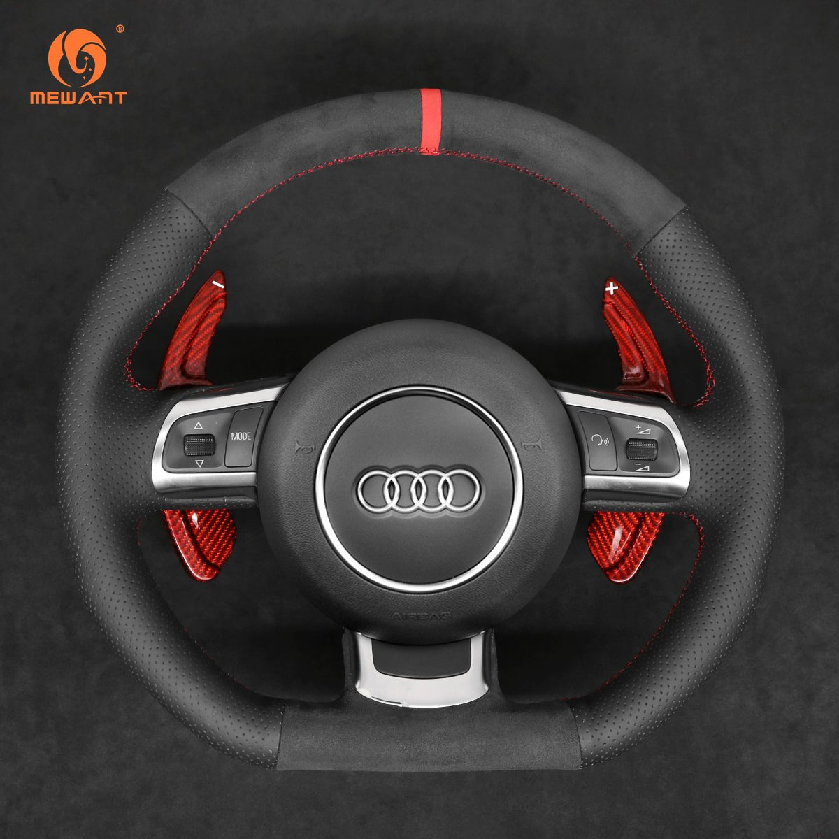 Mewant Aluminum Alloy Carbon Fiber Steering Wheel Shift Paddle for Audi R8 2008 - 2010 /TT 2008 - 2015/A3 2006 - 2013/A4 (B8) 2005 - 2012/A3 (8P) 2006 - 2013/A4 (B8) 2005 - 2012RS 4 2007 - 2008/S4 2006 - 2012 - Mewant Cover