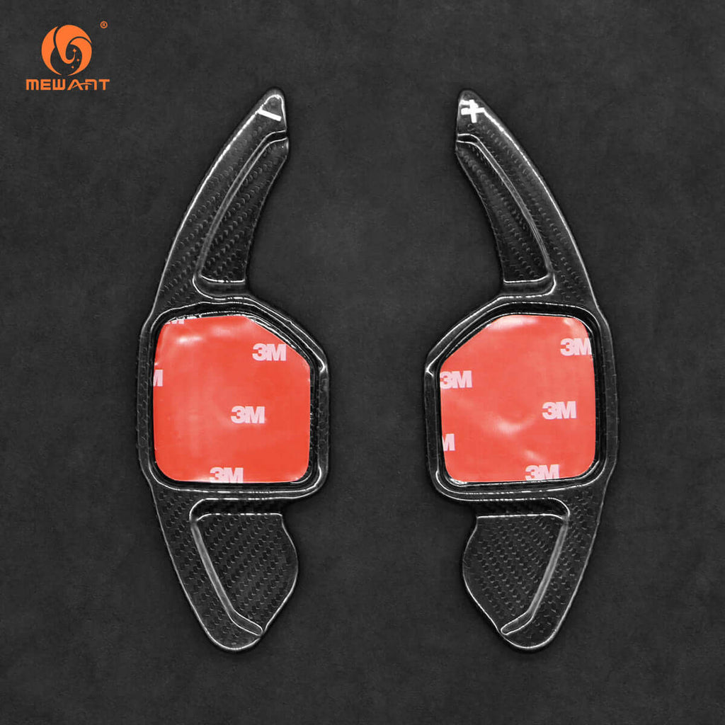 Mewant Aluminum Alloy Carbon Fiber Steering Wheel Shift Paddle for Audi R8 2008 - 2010 /TT 2008 - 2015/A3 2006 - 2013/A4 (B8) 2005 - 2012/A3 (8P) 2006 - 2013/A4 (B8) 2005 - 2012RS 4 2007 - 2008/S4 2006 - 2012 - Alcantara, Leather, Carbon Fiber, Easy Install, Non - Slip, Best Steering Wheel Cover