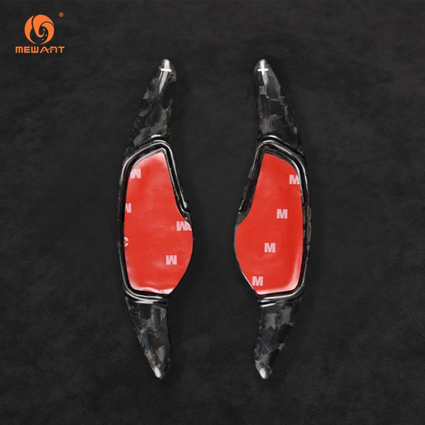 Mewant Aluminum Alloy Carbon Fiber Steering Wheel Shift Paddle for BMW 2 Series F44/F45/F46 /3 Series G20/G21 /4 Series G22/G23 /5 Series G30/G31 /6 Series G32 /7 Series G11/G12 /8 Series G14/G15/G16 /X3 G01 /X4 G02 /X5 G05 /X6 G06 /X7 G07 /Z4 G29 - Alcantara, Leather, Carbon Fiber, Easy Install, Non - Slip, Best Steering Wheel Cover