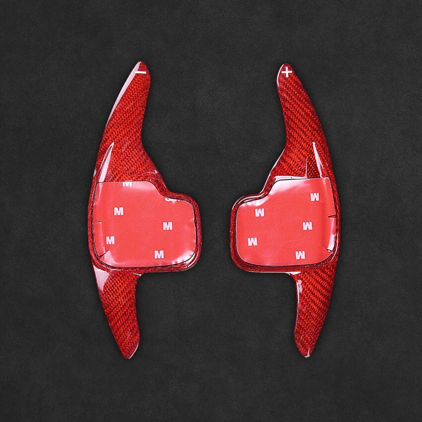 Mewant Aluminum Alloy Carbon Fiber Steering Wheel Shift Paddle for BMW (M Sport) 2 Series F22 / F23 /3 Series F30 / F34 /4 Series F32 / F33/ F36 /5 Series F10 / F07/6 Series F12 / F13 / F06 /X2 F39 /X3 F25 /X4 F26 /X5 F15 /X6 F16 - Alcantara, Leather, Carbon Fiber, Easy Install, Non - Slip, Best Steering Wheel Cover