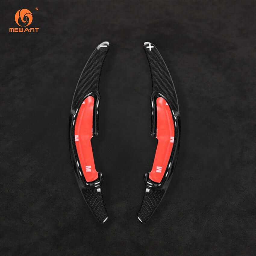 Mewant Aluminum Alloy Carbon Fiber Steering Wheel Shift Paddle for BMW M2 F87 2016 - 2021 /M3 F80 2014 - 2019 /M4 F82/F83 2014 - 2020 /M6 F06/F12/F13 2021 - 2018 - Alcantara, Leather, Carbon Fiber, Easy Install, Non - Slip, Best Steering Wheel Cover