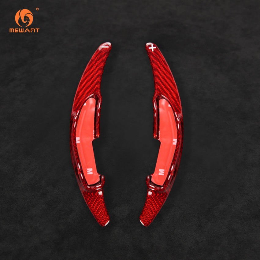 Mewant Aluminum Alloy Carbon Fiber Steering Wheel Shift Paddle for BMW M2 F87 2016 - 2021 /M3 F80 2014 - 2019 /M4 F82/F83 2014 - 2020 /M6 F06/F12/F13 2021 - 2018 - Alcantara, Leather, Carbon Fiber, Easy Install, Non - Slip, Best Steering Wheel Cover